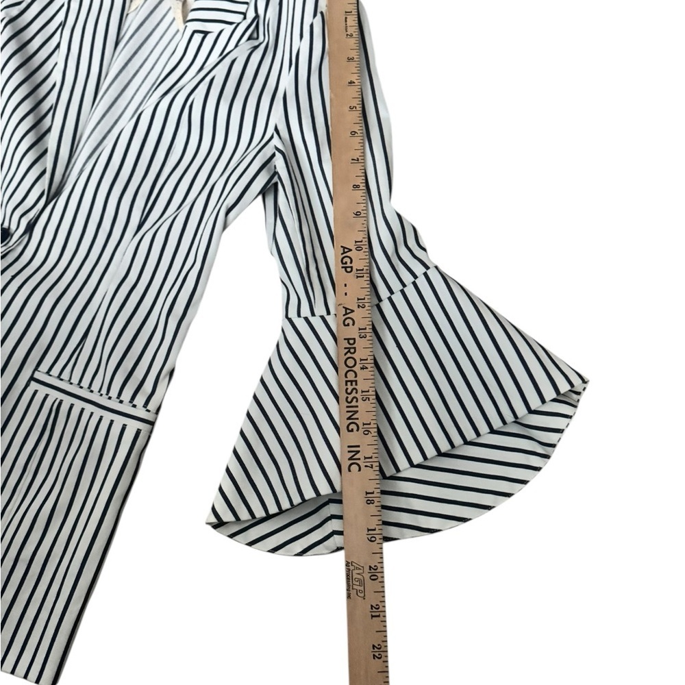 Cabi Striped Flounce Sleeve Blazer Jacket Women’s Size 4 Cottagecore Preppy R3 - Picture 8 of 11